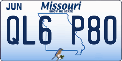 MO license plate QL6P8O