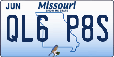 MO license plate QL6P8S