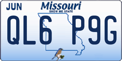 MO license plate QL6P9G