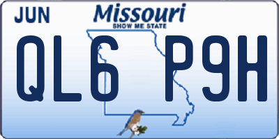 MO license plate QL6P9H