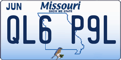 MO license plate QL6P9L