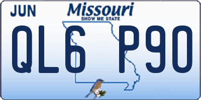 MO license plate QL6P9O