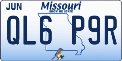 MO license plate QL6P9R