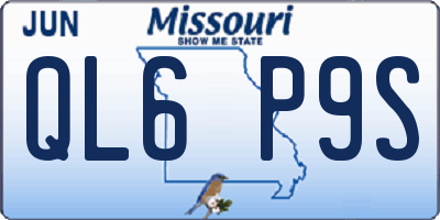MO license plate QL6P9S