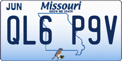 MO license plate QL6P9V
