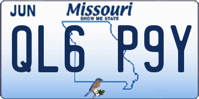 MO license plate QL6P9Y
