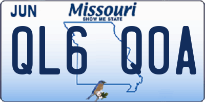 MO license plate QL6Q0A