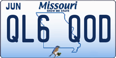 MO license plate QL6Q0D
