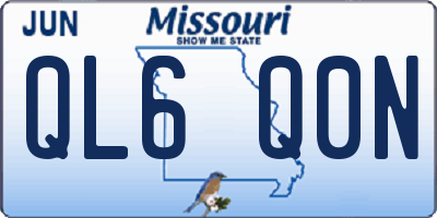MO license plate QL6Q0N