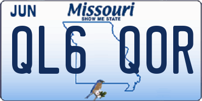 MO license plate QL6Q0R