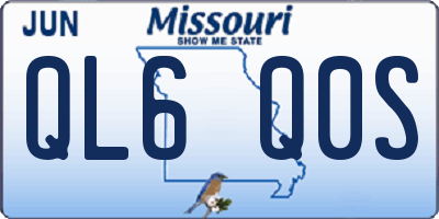 MO license plate QL6Q0S