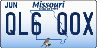 MO license plate QL6Q0X