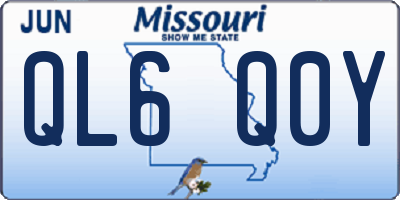 MO license plate QL6Q0Y