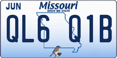 MO license plate QL6Q1B
