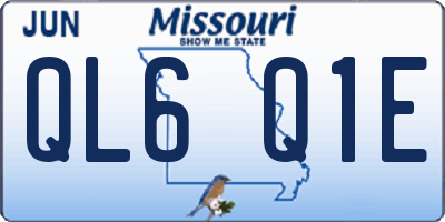 MO license plate QL6Q1E