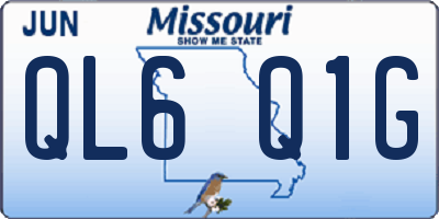 MO license plate QL6Q1G