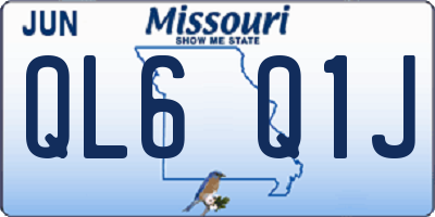 MO license plate QL6Q1J