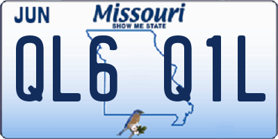 MO license plate QL6Q1L