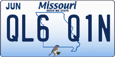 MO license plate QL6Q1N