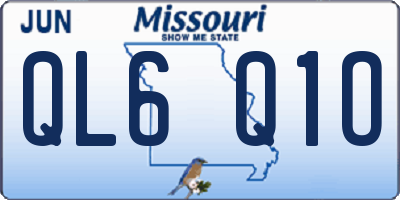 MO license plate QL6Q1O