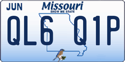 MO license plate QL6Q1P