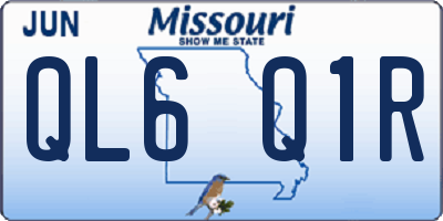 MO license plate QL6Q1R