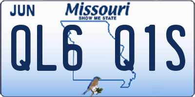 MO license plate QL6Q1S