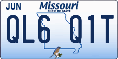 MO license plate QL6Q1T