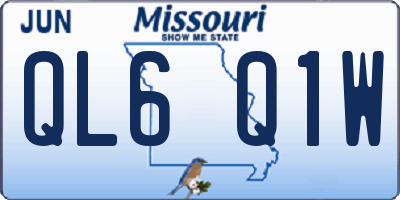 MO license plate QL6Q1W
