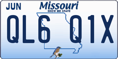 MO license plate QL6Q1X