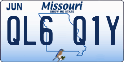 MO license plate QL6Q1Y