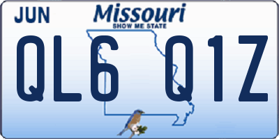 MO license plate QL6Q1Z