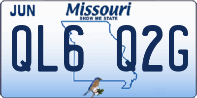 MO license plate QL6Q2G