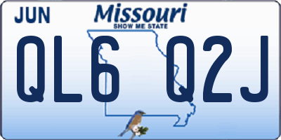 MO license plate QL6Q2J