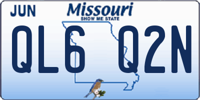 MO license plate QL6Q2N