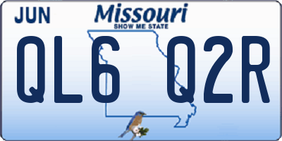 MO license plate QL6Q2R