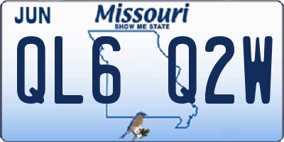 MO license plate QL6Q2W