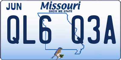 MO license plate QL6Q3A