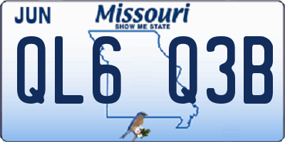 MO license plate QL6Q3B