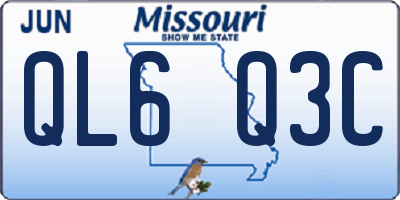 MO license plate QL6Q3C