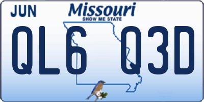 MO license plate QL6Q3D