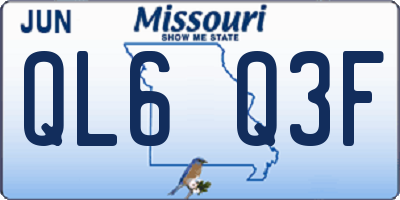MO license plate QL6Q3F