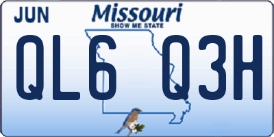 MO license plate QL6Q3H