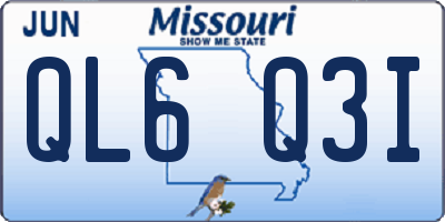 MO license plate QL6Q3I