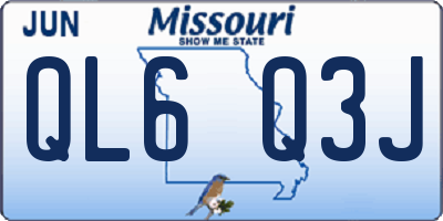 MO license plate QL6Q3J