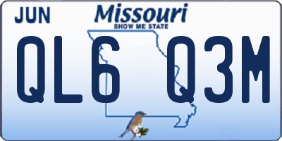 MO license plate QL6Q3M