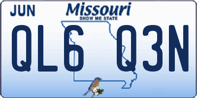 MO license plate QL6Q3N