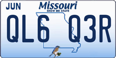 MO license plate QL6Q3R