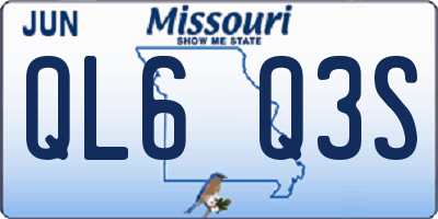 MO license plate QL6Q3S