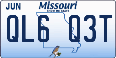 MO license plate QL6Q3T